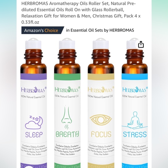 Brand New 4 Pack of Essential Oils Roll On - Picture 2 of 3